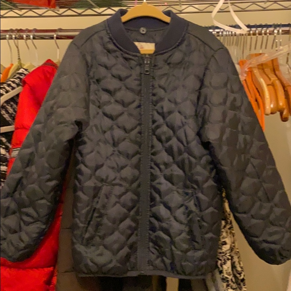 Zara boys navy quilted bomber jacket size 7